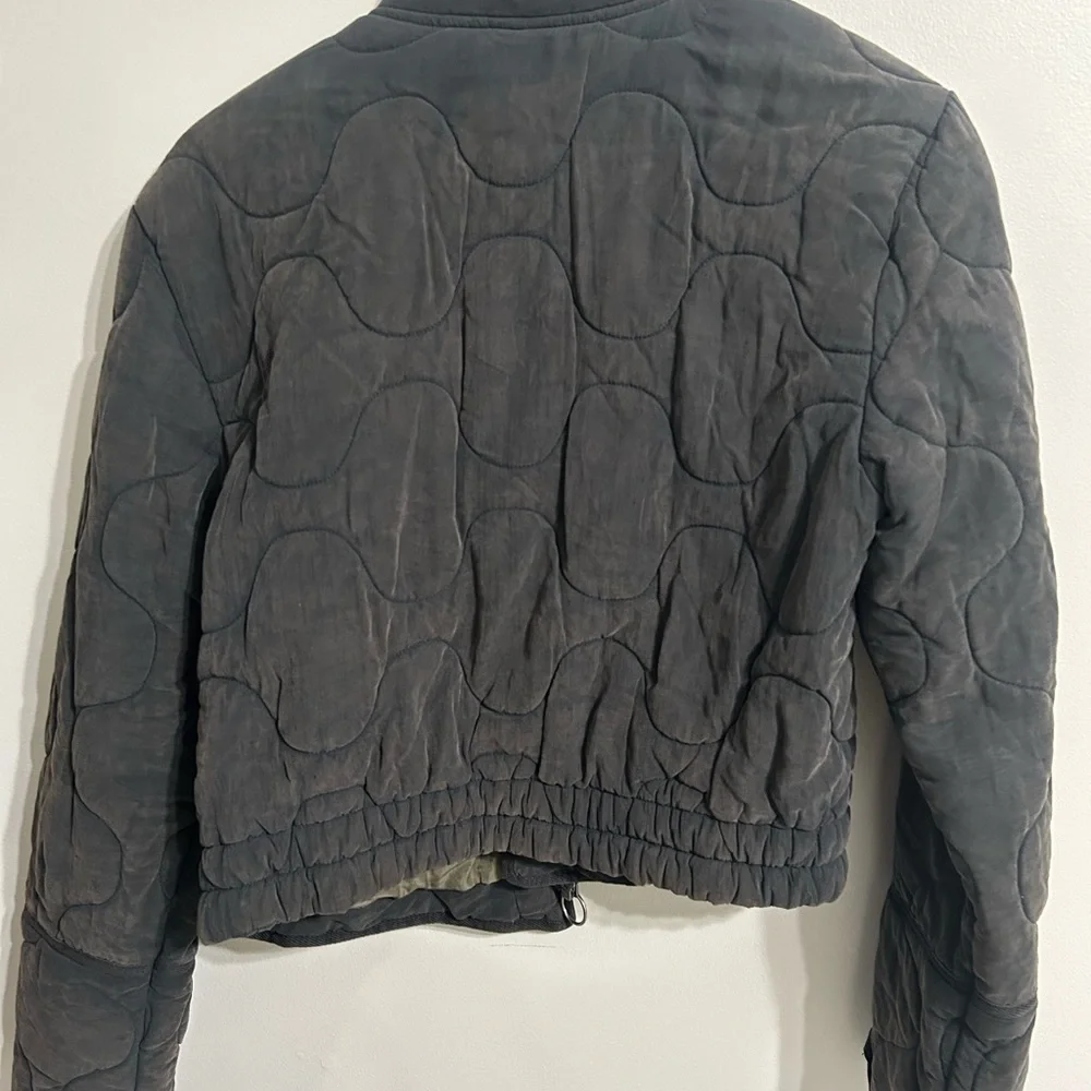 Free People Black Quilted Bomber Jacket - Picture 7 of 7